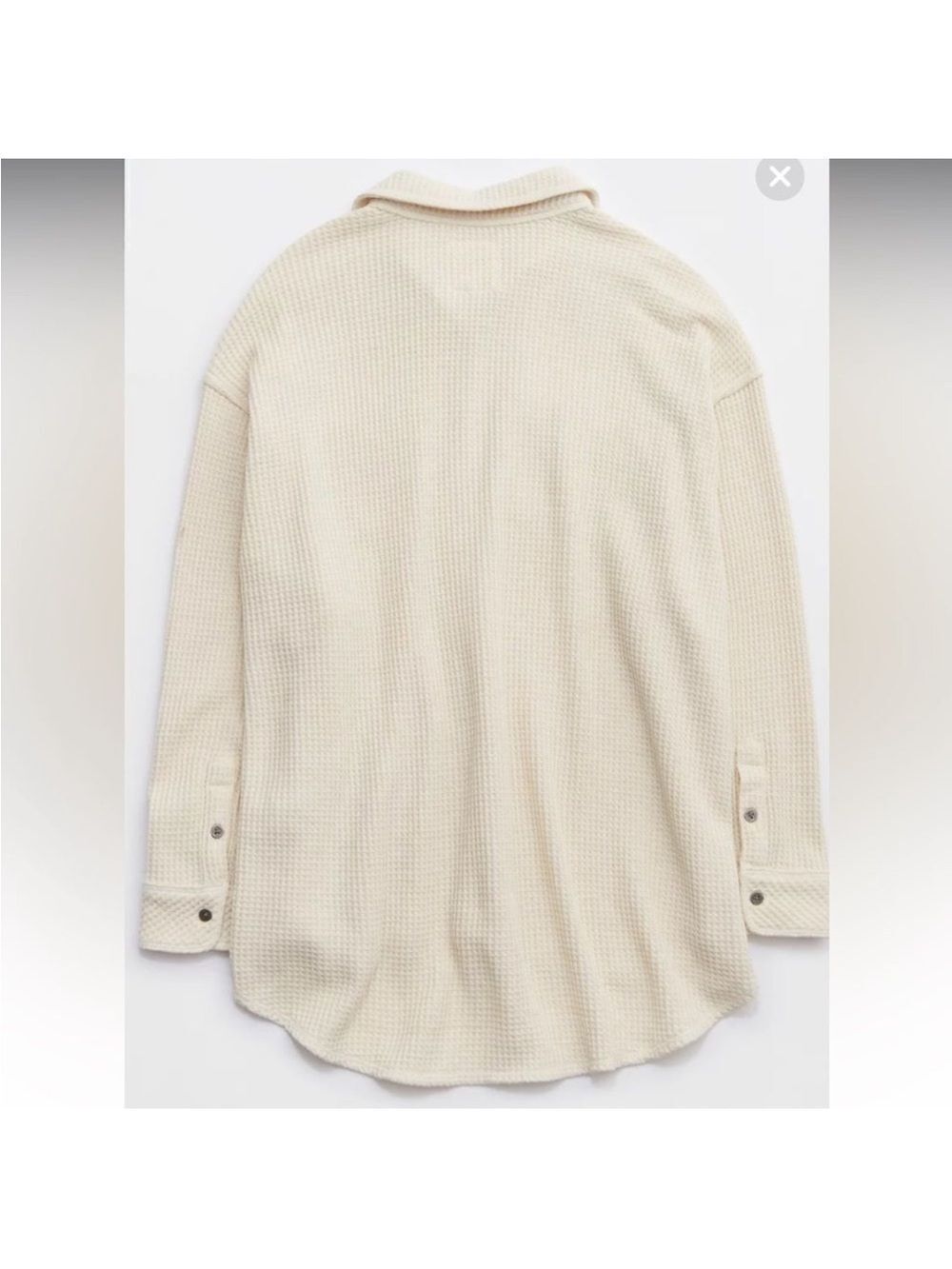 aerie XXL Lumber Jane Cream Heather Frost Waffle Knit Shirt - Picture 4 of 9